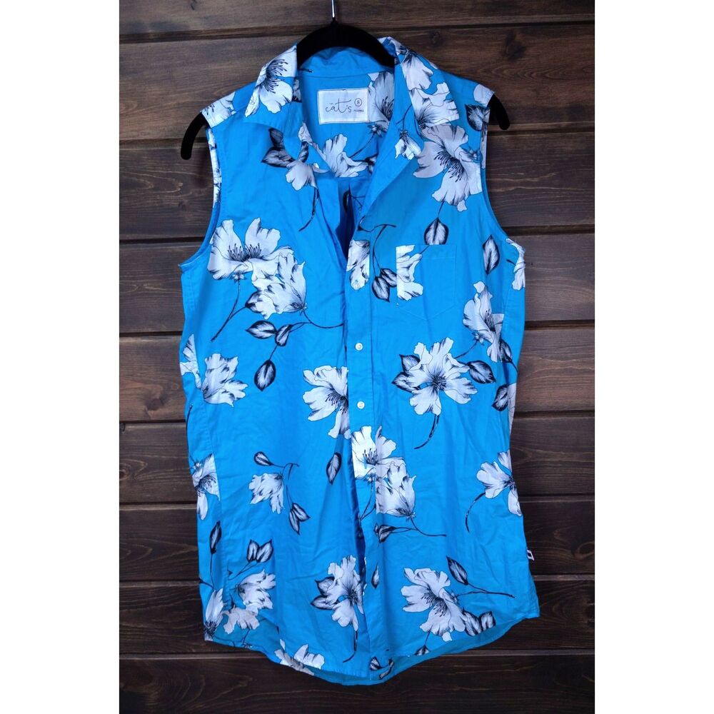 The Cat's Pajamas Luxe Pima Charlotte Floral Sleeveless Night Shirt Small